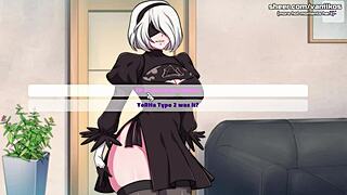 Waifuhub 2B Nier Automata young बड़ी tits गंद टाइट pussy monster cock से chudai first hentai casting में!