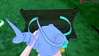 Nejire Hado дава POV свирка в Boku no Hero хентай