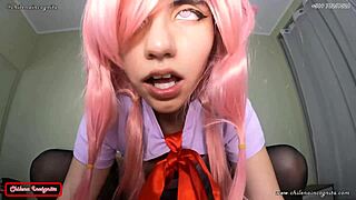 Хочешь Юно Гасай в косплее, скачущую на любовнике в потрясающем реверс-ковгерле из хентая Мирай Никки?