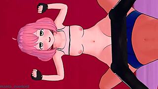 Anya aikuinen versio jumppa-asussa tutkii love hotellia Spy x Family parodiassa