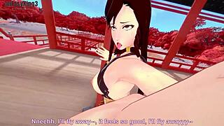 春丽在街头霸王POV场景中激烈欲望，乳交并被操