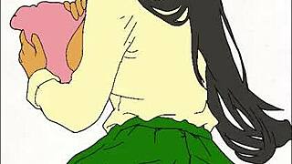 طالبة سمراء تأخذ زب أسود ساخن في زي مدرسي مشهد هينتاي. شاهد الأكشن الشديد يتكشف!