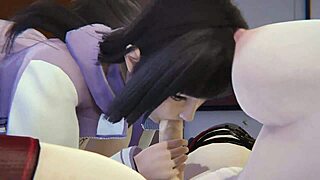 Sakura šuká Hinatu v divoké futanari 3D SFM hentai akci!