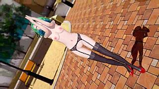 Hej, pozri Hololive Uruha Rushiu v tom sexy miniskirt MMD! 😍