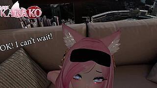 我被蒙眼，射精顺着我性感猫娘身体滴下