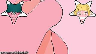 Deku se masturbuje před šukáním Himiko Toga v akci