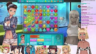 VTuber LewdnekoがHuniepop 2のダブルデートを楽しむ、ランジェリー姿の巨乳ミルフ Part 2