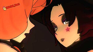 Ruby和Penny在化妆派对前分享有趣的分散注意力