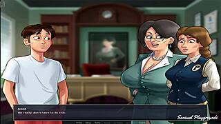 भरी हुई मिल्फ़ जिम सबक डायरेक्टर और बहन के साथ देती हैं