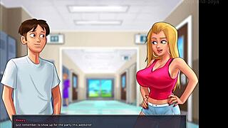 Провокативна Рокси, защо си толкова хорни за крем пай в скривалището в съблекалнята на Summertime Saga?