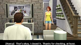 Meisje Van De Buren Haar Heet Badavontuur In Sims 4.