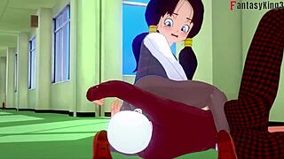 เฮ้ Gohan อยากเย็ดเรามั้ย? Android 18 และ Videl พร้อมขี่ Dragon Ball ดุเดือด