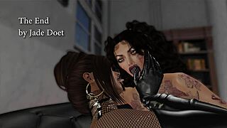 Second Life - Jade Doet - Hey, bak bana shemale arzusuyla dev sikle nasıl yanıyorum!