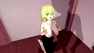 3D Hentai Velika Ritka in Velike Prsi v Intenzivnem Jahanju in Špricanju. Glej njene spretnosti z roko!