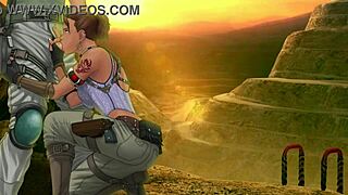 Petunjuk Halus Wanita Pirang di Rok dari Resident Evil dengan Vibe Hentai Hitam