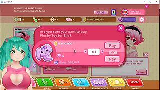 فتاة أنمي لطيفة Vtuber تلعب Crush Crush غير محظور مع ثديين كبار وأكشن 3D مثير!