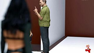 Anna si užívá vzrušující náklonnost v epizodě 56 s trojčlenkou, orgasmem v piči a doggystyle od starších chlapů v Family Guy 3D hře