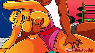 Horká milf a velká prdel v Simpsons gym projektu