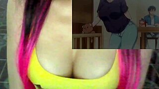 Érzelmi roham, ahogy tapogatja a szoptató mostohanővérét a hentai epizódban