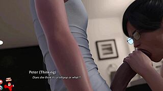 嘿，看这个熟女继母在黄金男孩23中吸年轻18+家伙的大鸡巴