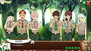 Épisode 3 du camp Game Friends montre des amis jeunes 18+ en randonnée dans la forêt avec voix russes.