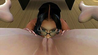 Sims 4女性在沙发上用力操，假阳具和大屁股动作