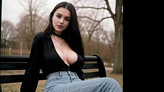 AI art modelka, goth dievča z vysokej školy, ma dostáva divokú vonku na verejnosti... tak horúca