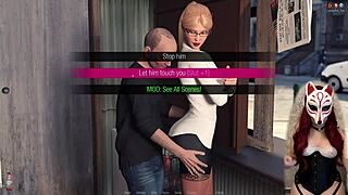 Den äckliga gamla gubben rör vid Jessica Oneil i hennes genomskinliga strumpor utomhus